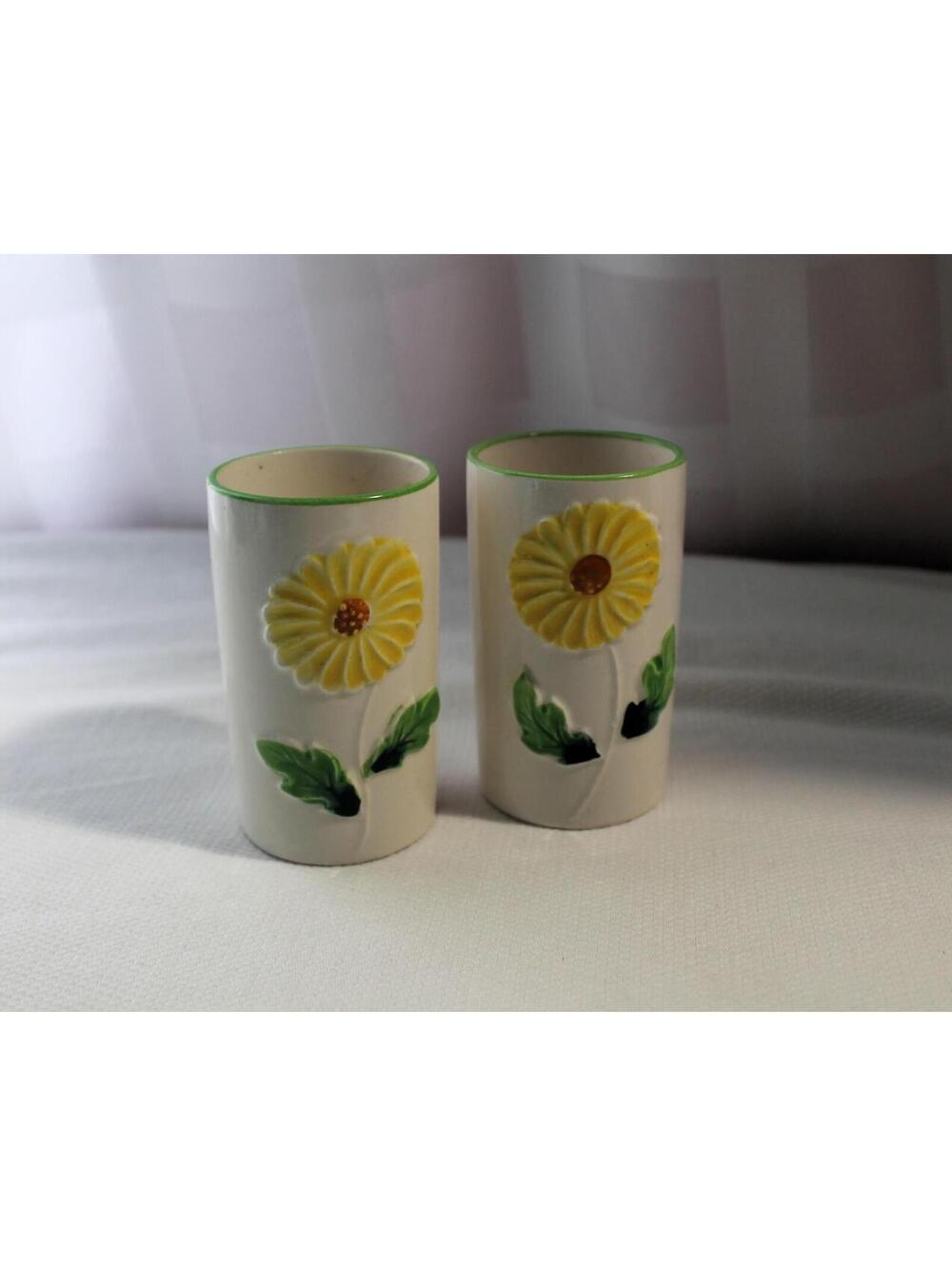Set of 2 INARCO Small Sunflower Tumblers, Juice Cups, Vases